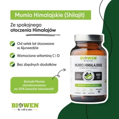 Biowen Mumio himalajskie Shilajit 586 mg 90 kaps.
