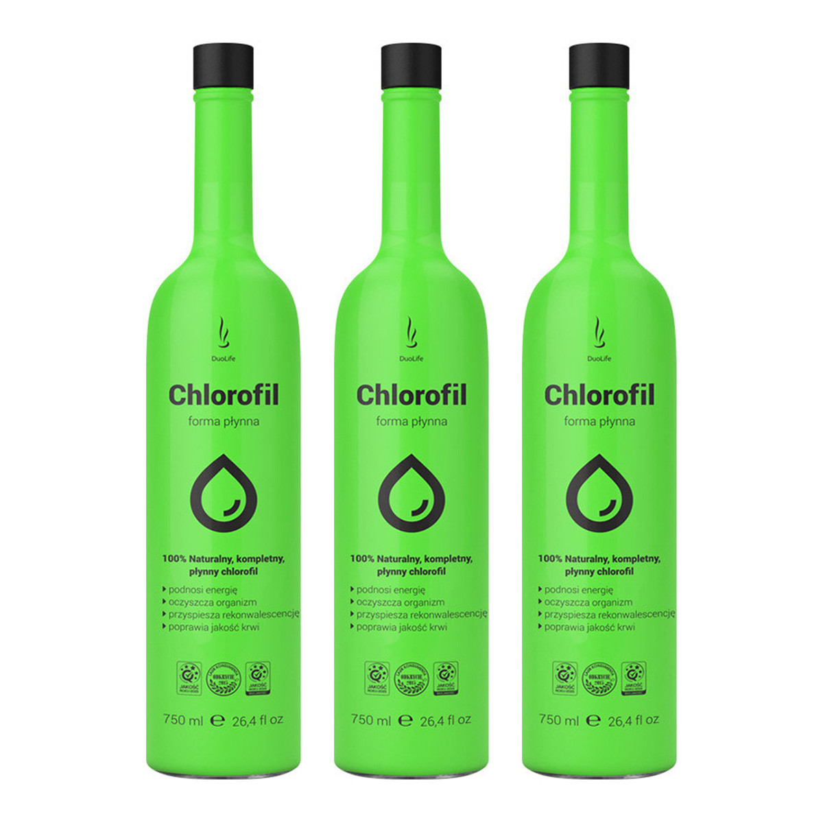 Zestaw 3x DuoLife - Chlorofil w płynie - 750ml - Nabea.pl