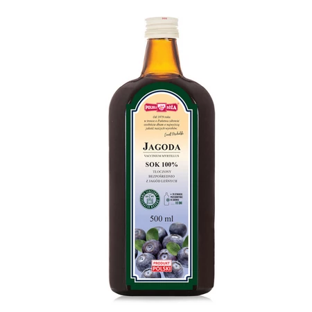 Polska Róża − Jagoda, sok 100% bez cukru − 500 ml