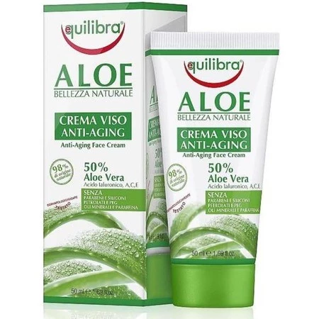 Equilibra - Krem do twarzy przeciwstarzeniowy 50% aloesu 50 ml