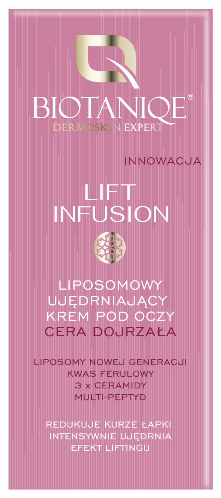 Biotaniqe - Lift Infusion, Liposomowy Ujędrniający Krem pod Oczy Cera Dojrzała, 15 ml - Nabea.pl