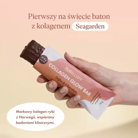 Natu.Care Baton kolagenowo-białkowy Glow Bar smak toffi, czekolada 40g