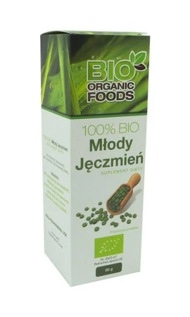 100% BIO Młody jęczmień TABLETKI 80g (ekstrakt - sok) BIO ORGANIC FOODS