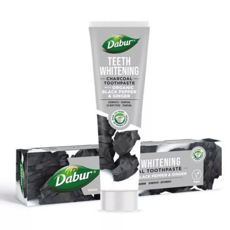 PASTA DO ZĘBÓW WYBIELAJĄCA WĘGLOWA Z PIEPRZEM I IMBIREM 100 ml - DABUR