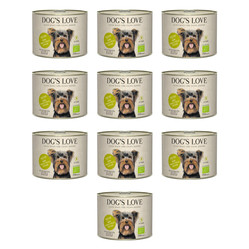 Zestaw 10x DOG'S LOVE BIO Huhn - kurczak ekologiczny z kaszą gryczaną, selerem i bazylią (200g)