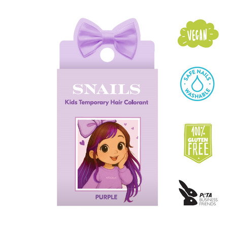 Snails, Zmywalna kreda do włosów dla dzieci, Fioletowa, 3 g