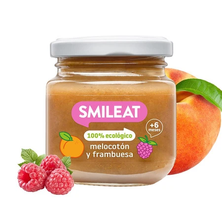 Smileat, BIO Deser z brzoskwiniami i malinami 6m+, 130g