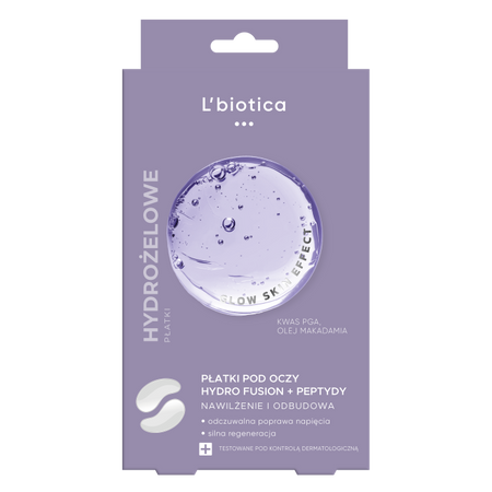 L'biotica L'BIOTICA PGA Hydro Fusion Hydrożelowe płatki pod oczy z peptydami  1 para