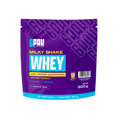 6PAK MILKY SHAKE WHEY odżywka białkowa WPC 300 g smak ciasteczkowe