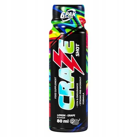 6PAK CRAZE SHOT 80ml LEMON-GRAPE