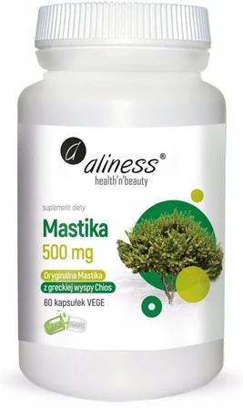 Aliness Mastika, sproszkowana żywica Pistacia lentiscus  500mg 60 kaps.