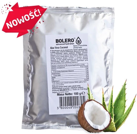 Bolero Bag Aloes z Kokosem ze stewią 100g napój w proszku bez cukru