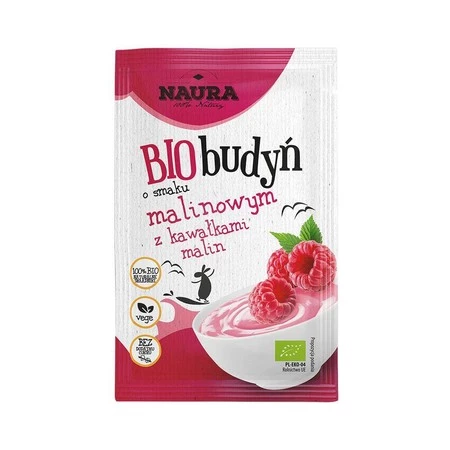 Zestaw 10x Budyń o smaku malinowym BIO 38 g
