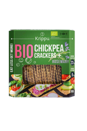KRAKERSY PROTEINOWE Z CIECIERZYCY Z ROZMARYNEM BIO 80 g - KRIPPU