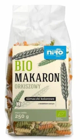 MAKARON (ORKISZOWY TRÓJKOLOROWY) ŚLIMACZKI BIO 250 g - NIRO