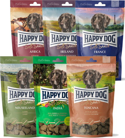 HAPPY DOG Soft Snack Toscana Kaczka Łosoś 100g
