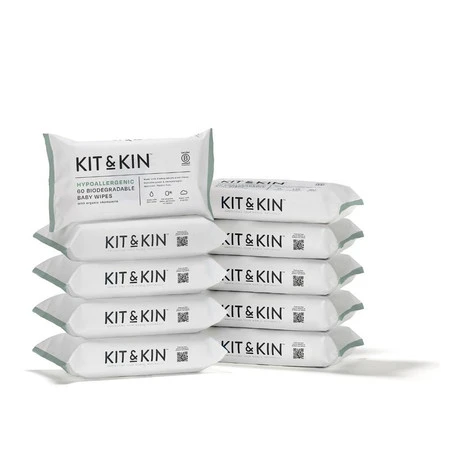 Kit & Kin, Chusteczki nawilżane dla dzieci, 60 szt.