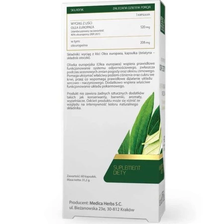 Medica Herbs Liść Oliwny forte 60 kaps.