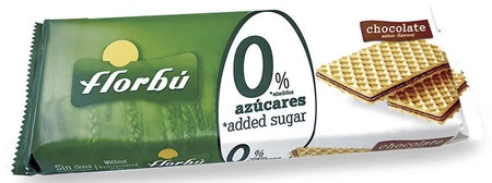 Wafelki nadziewane kakaowe bez dodatku cukru 160g