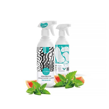 Klareko, Lśniące Szyby i Lustra, Spray do mycia szklanych powierzchni, Grejpfrut i Mięta, 500 ml