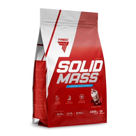 Trec SOLID MASS Gainer na Masę 1000g smak truskawka