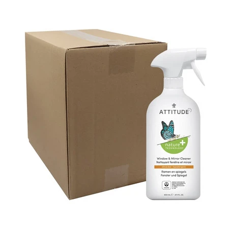 Attitude NATURE+, Spray do mycia okien i luster, 800 ml