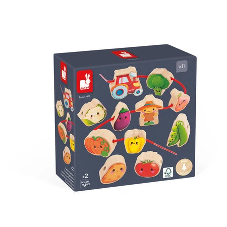 Janod Nawlekanka z drewnianymi warzywami Farma 2+