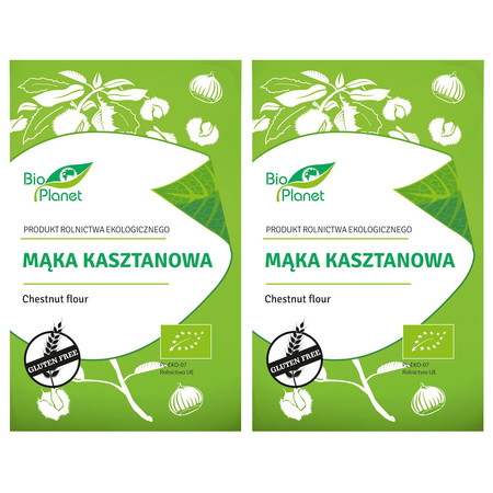 Zestaw 2x Bio Planet − Mąka kasztanowa bezglutenowa  BIO − 700 g