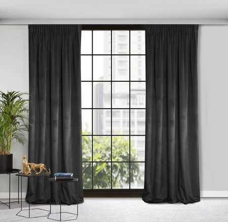 ZASŁONA GOTOWA D91 ROSA NA TAŚMIE 140 X 270 CM CZARNY