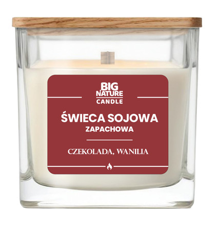 Big Nature Świeca sojowa o zap. Czekolada i Wanilia 220g
