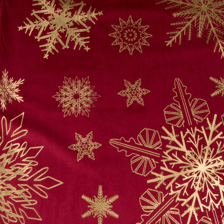 Obrus bieżnik świąteczny 40 x 140 cm kolor czerwony śnieżynki