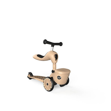 SCOOTANDRIDE Highwaykick 1 Lifestyle 2w1 Jeździk i hulajnoga z zamykanym schowkiem 1-5 lat Leopard