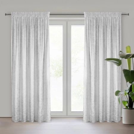 Zasłona 135x270 Avena biała szampańska gotowa na taśmie