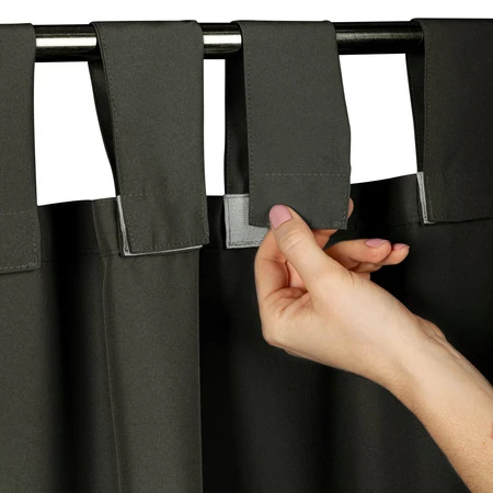 ZASŁONA GOTOWA GARDEN NA SZELKACH 155 X 260 CM GRAFITOWY