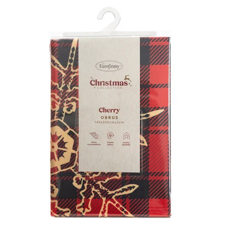 OBRUS ŚWIĄTECZNY CHERRY 140 X 200 CM