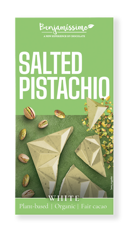 TABLICZKA KAKAOWA PISTACJE - SÓL HIMALAJSKA BEZGLUTENOWA BIO 60 g - BENJAMISSIMO
