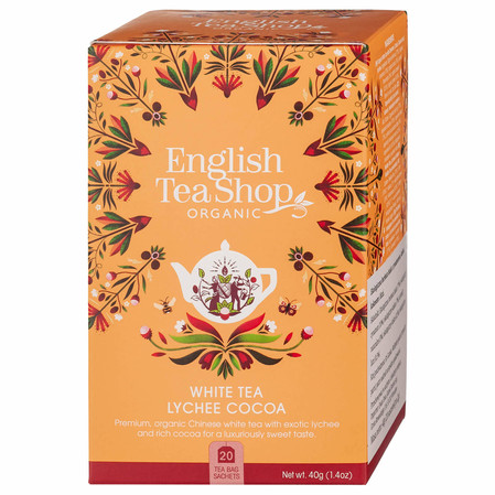 Herbata biała English Herbata biała Lychee Cocoa BIO 20 saszetek 40g