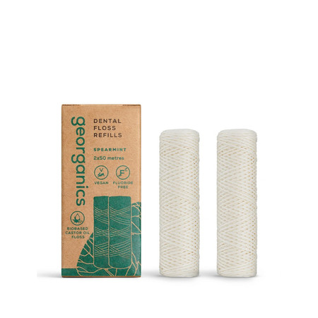 Georganics, Naturalna nić dentystyczna, do codziennej pielęgnacji, smak zielonej mięty, REFILL, 100 m
