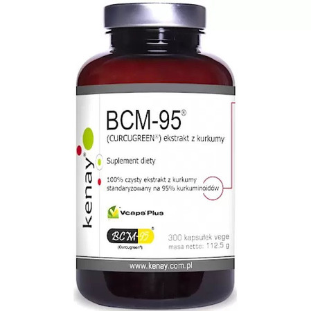 KENAY Kurkuma BCM-95® Curcugreen® z piperyną BioPerine® na wsparcie stawów, wątroby i odporności 300 kaps.
