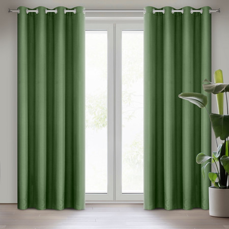ZASŁONA GOTOWA RITA 140 X 250 CM CIEMNOZIELONY