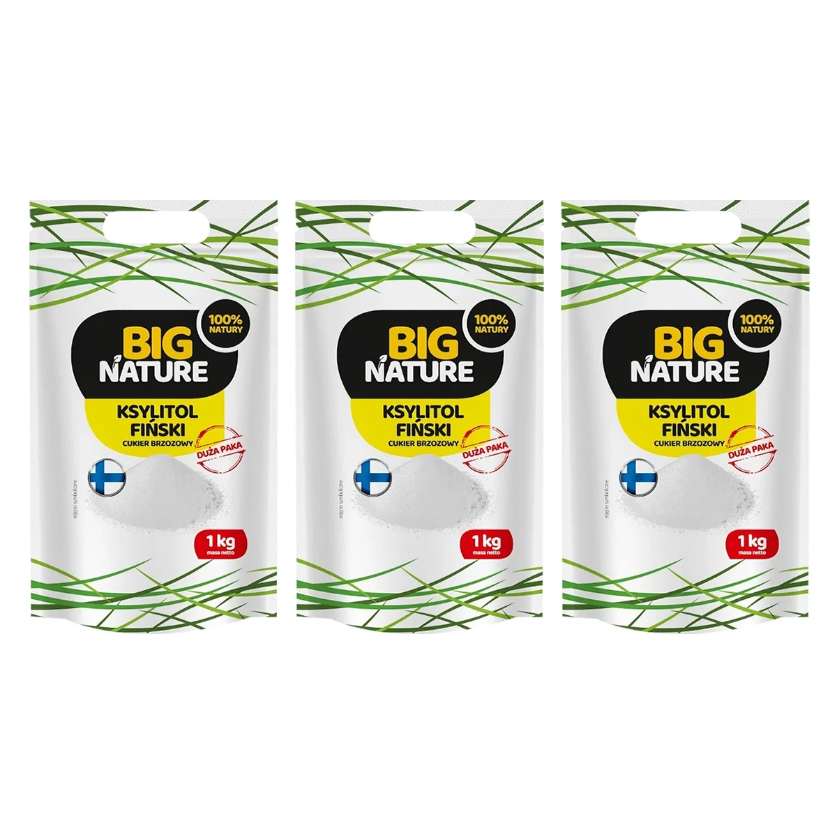 Zestaw 3x Big Nature Ksylitol Fiński 1 kg - Nabea.pl