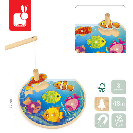 Janod Puzzle z magnesami Szybkie rybki z wędką