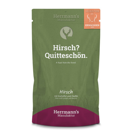 Zestaw 10x HERRMANN'S Selection Dog Hirsch - jeleń z pigwą (150g)