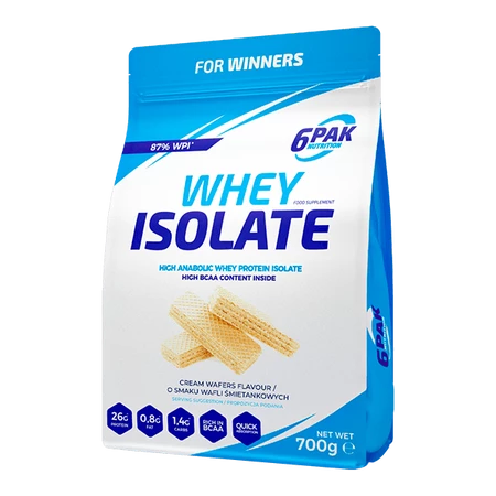 6PAK WHEY ISOLATE odżywka białkowa Izolat 700 g smak wafelkowy
