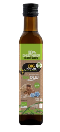Big Nature Olej Lniany 500 ml bio