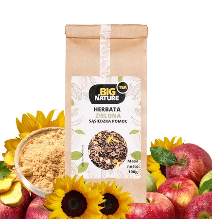 Big Nature Herbata Zielona Sąsiedzka Pomoc 100 g