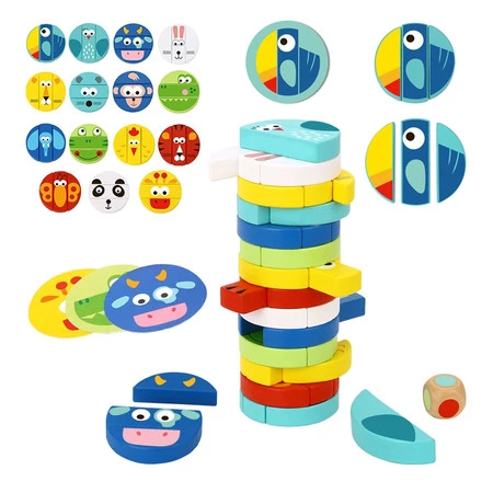 TOOKY TOY Klocki Zwierzęta Gra Zręcznościowa