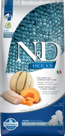 FARMINA ND DOG OCEAN Cod Pumpkin Melon Puppy Medium / Maxi 12kg