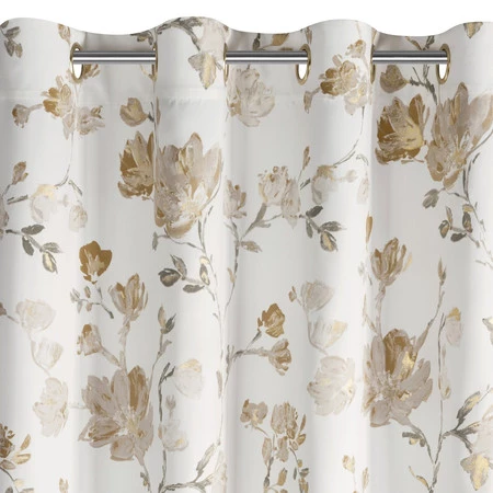 Zasłona ZAS/NELIA/BEŻ+ZŁ 140X250 PRZELOTKI