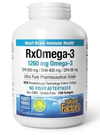 NATURAL FACTORS RxOmega-3 1260mg kwasy tłuszczowe EPA, DHA i DPA 120 kaps.